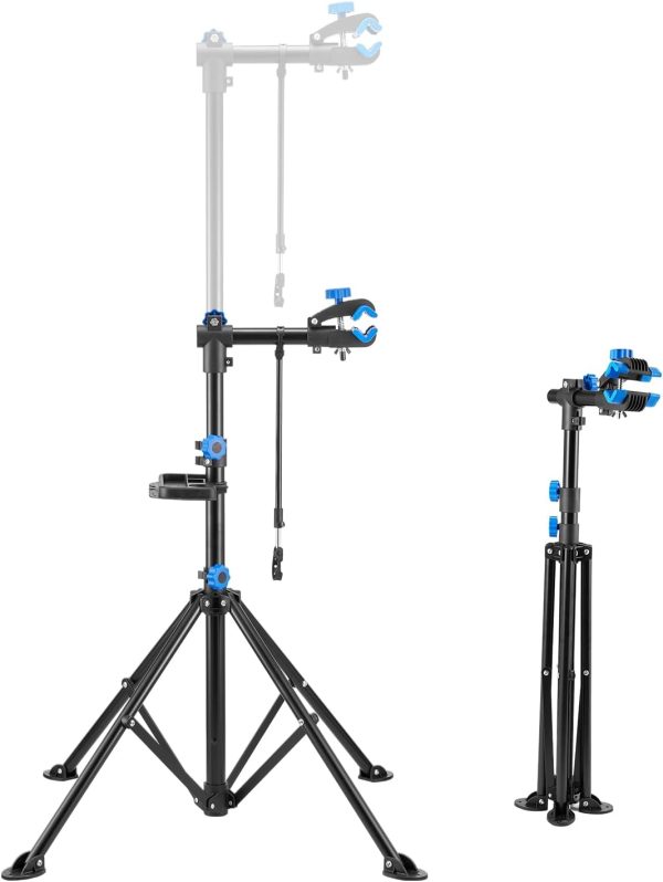 Bike Repair Stand | 66-lb Capacity Heavy-Duty Workbench | Height Adjustable | Includes Magnetic Tool Tray | Foldable Maintenance Stand