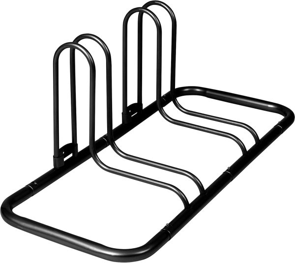 Floor Bike Stand/Organizer — Suitable for Mountain & Road Bikes; Weather-Resistant Fine Powder-Coated Steel; Compatible with Tires Up to 3 Inches Wide