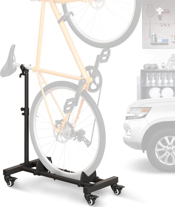 Vertical Bike Rack | Freestanding Garage Storage Stand | Upright Indoor Floor Rack | Height Adjustable